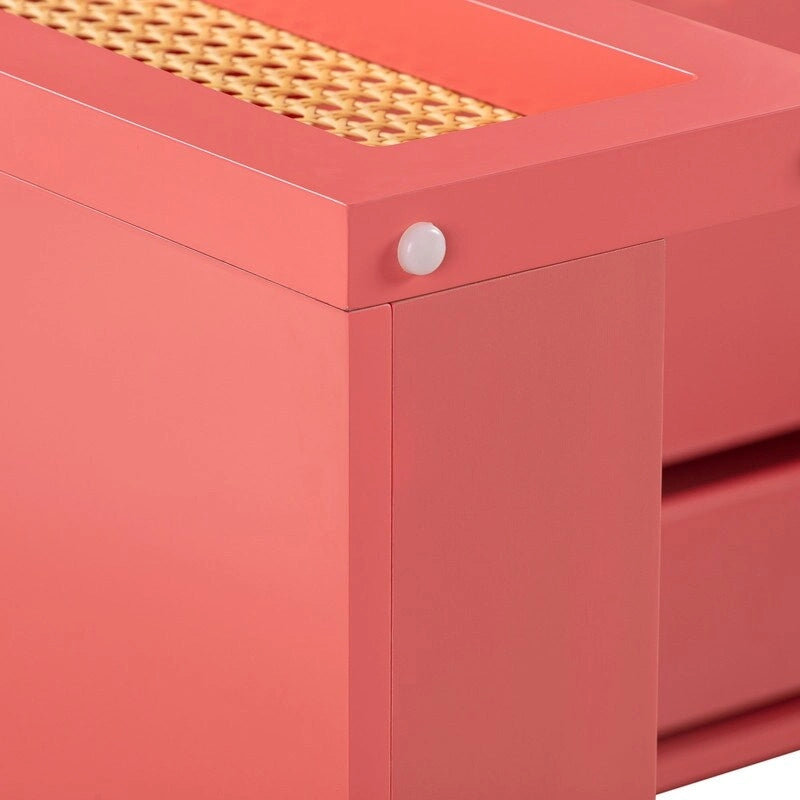 Bureau en rotin tressé avec un tiroir
