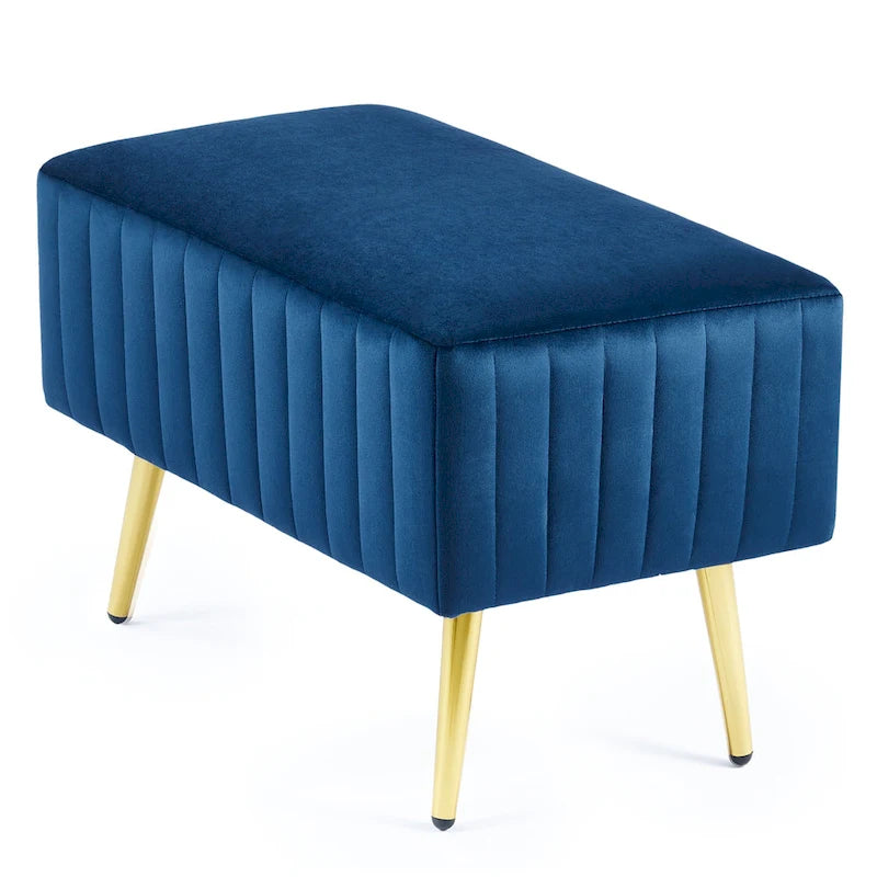 Banc d’entrée moderne rembourré de 24 pouces avec assise en velours