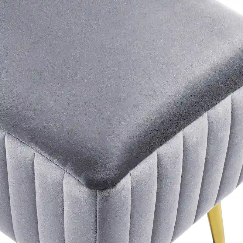 Banco de entrada moderno tapizado de 24 pulgadas con asiento de terciopelo