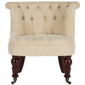 Fauteuil capitonné crème naturel - 26.4 x 24.2 x 27