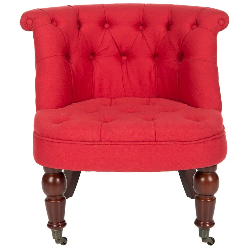 Fauteuil capitonné crème naturel - 26.4 x 24.2 x 27