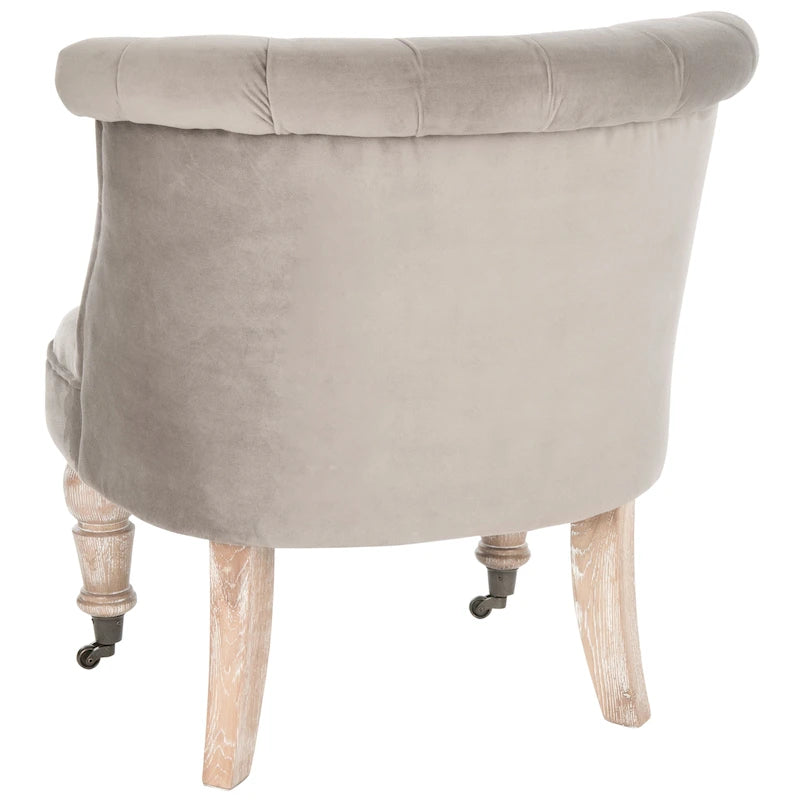 Fauteuil capitonné crème naturel - 26.4 x 24.2 x 27