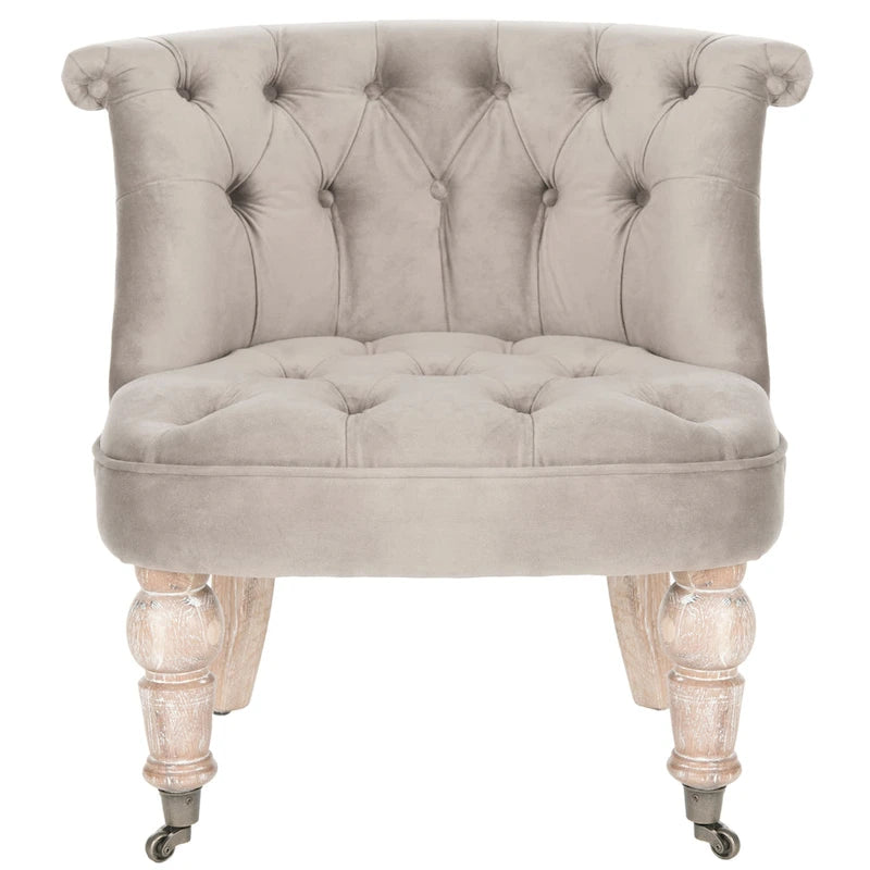 Fauteuil capitonné crème naturel - 26.4 x 24.2 x 27