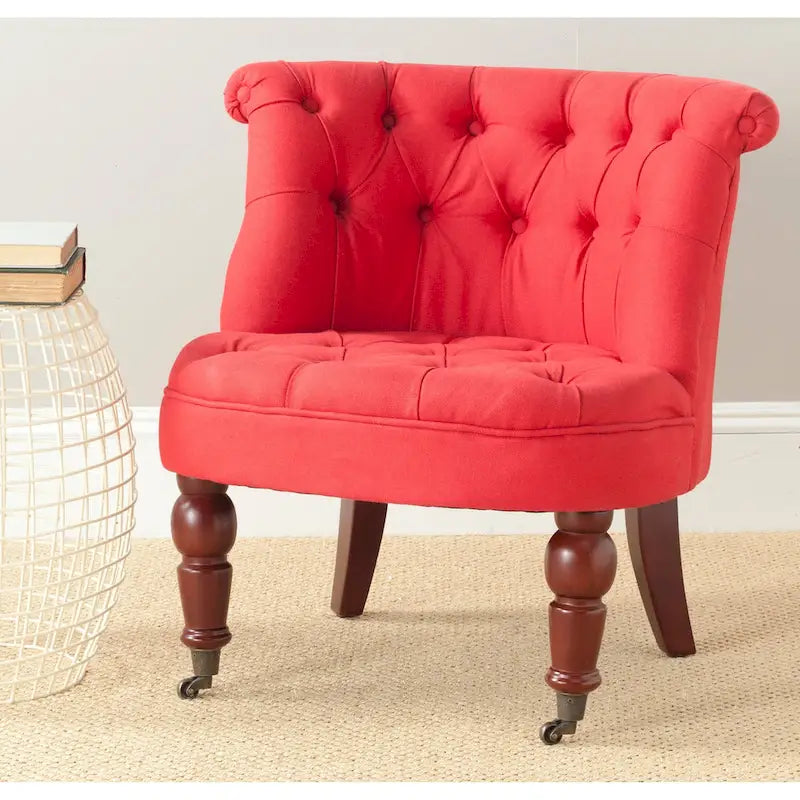 Fauteuil capitonné crème naturel - 26.4 x 24.2 x 27
