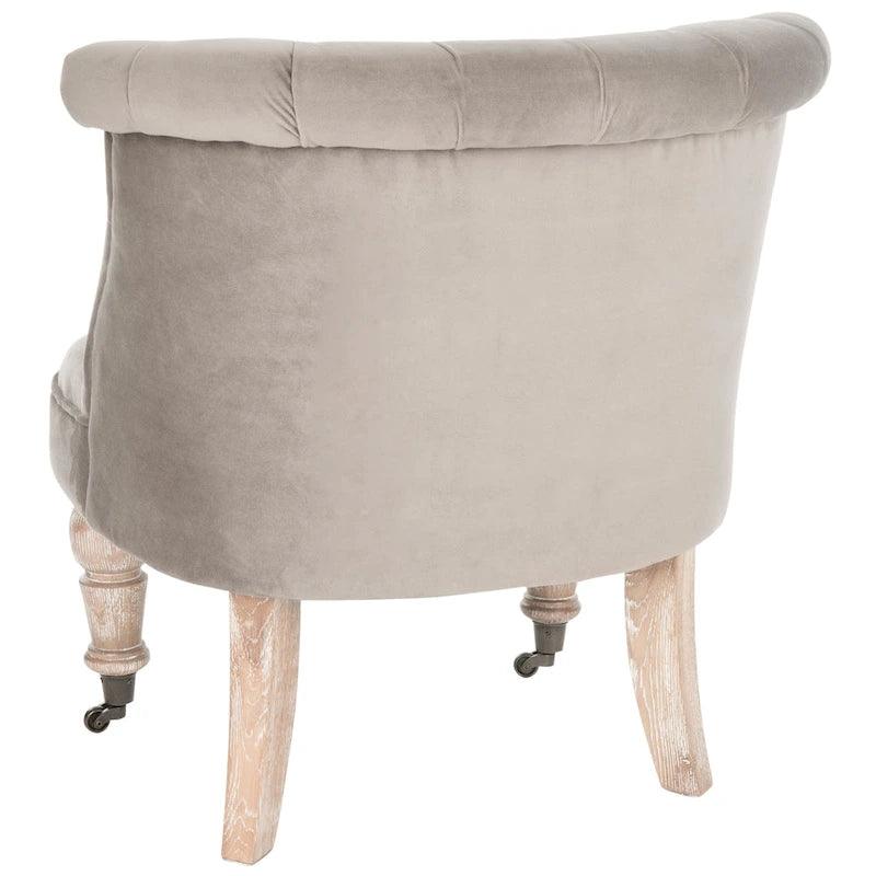 Fauteuil capitonné crème naturel - 26.4 x 24.2 x 27
