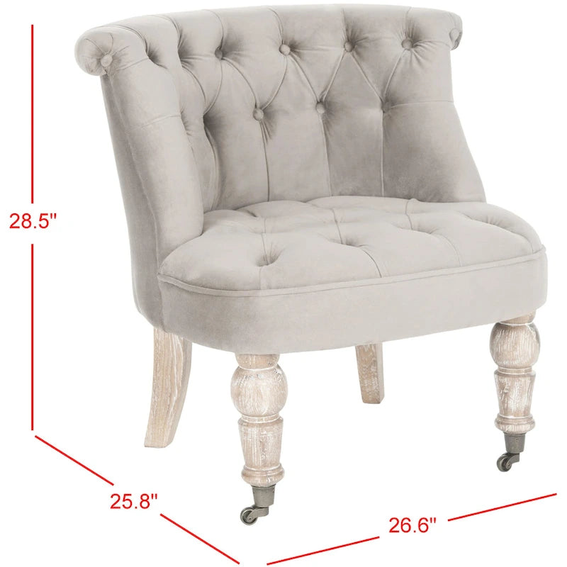 Fauteuil capitonné crème naturel - 26.4 x 24.2 x 27