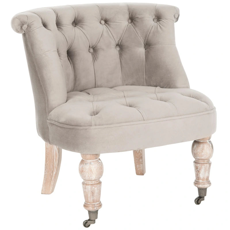 Fauteuil capitonné crème naturel - 26.4 x 24.2 x 27