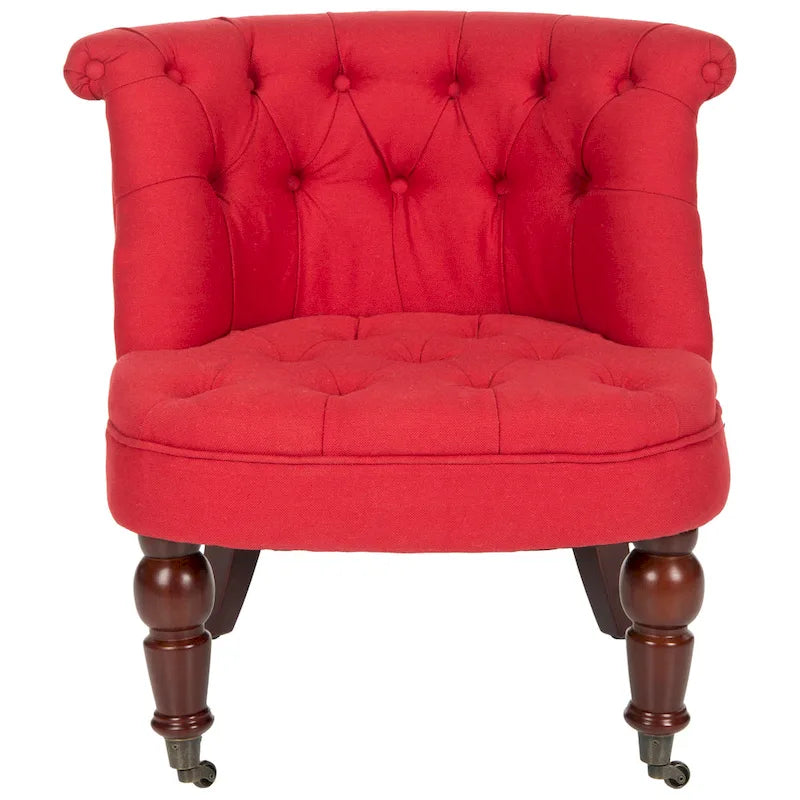 Fauteuil capitonné crème naturel - 26.4 x 24.2 x 27