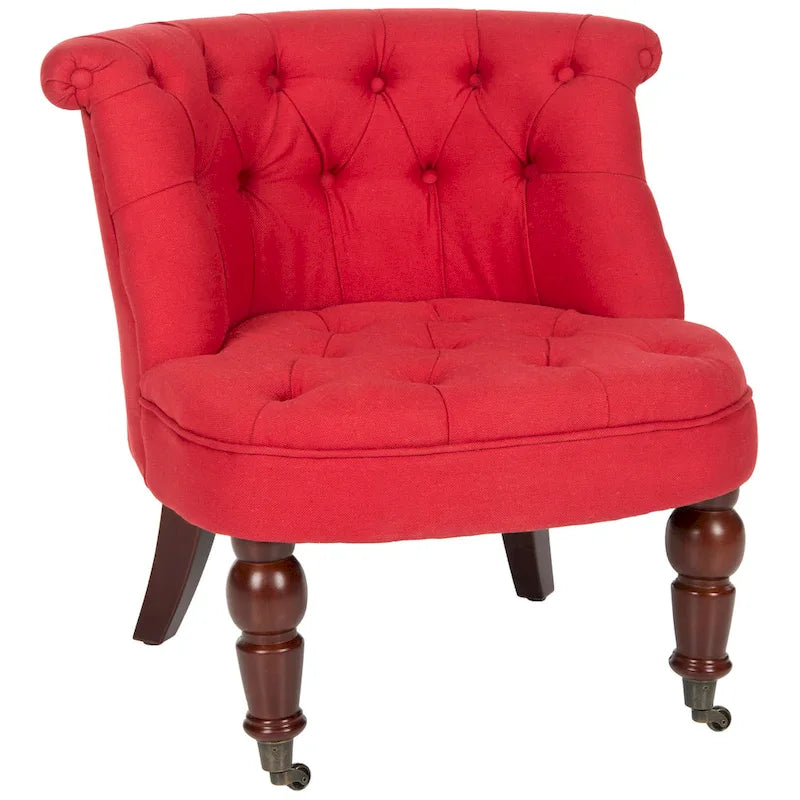 Fauteuil capitonné crème naturel - 26.4 x 24.2 x 27