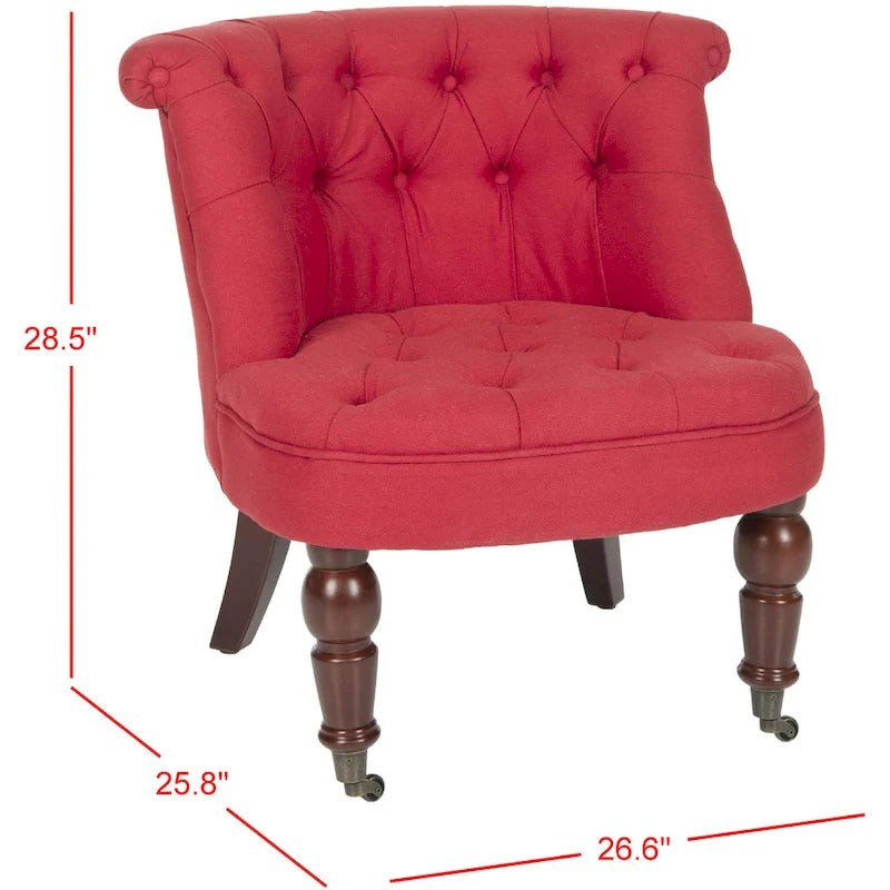 Fauteuil capitonné crème naturel - 26.4 x 24.2 x 27
