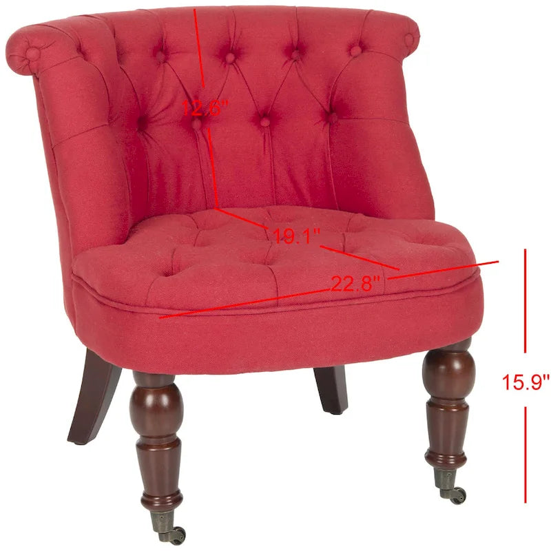 Fauteuil capitonné crème naturel - 26.4 x 24.2 x 27