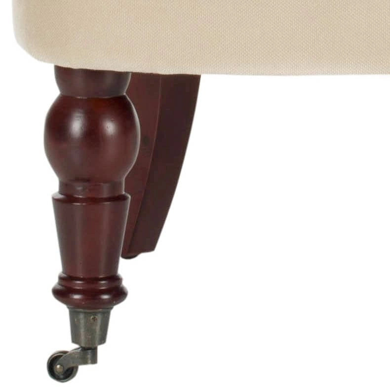 Fauteuil capitonné crème naturel - 26.4 x 24.2 x 27