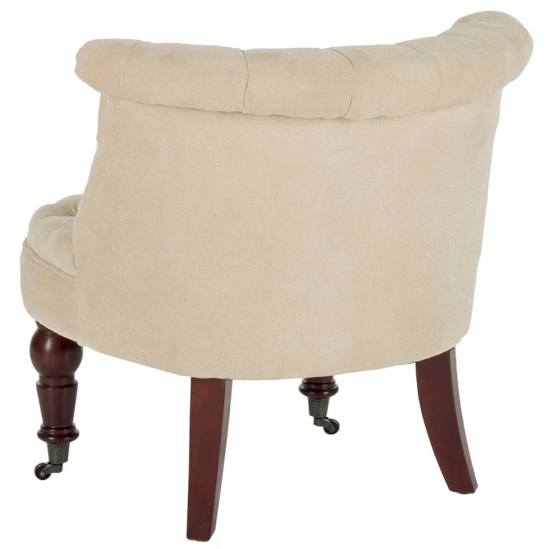 Fauteuil capitonné crème naturel - 26.4 x 24.2 x 27