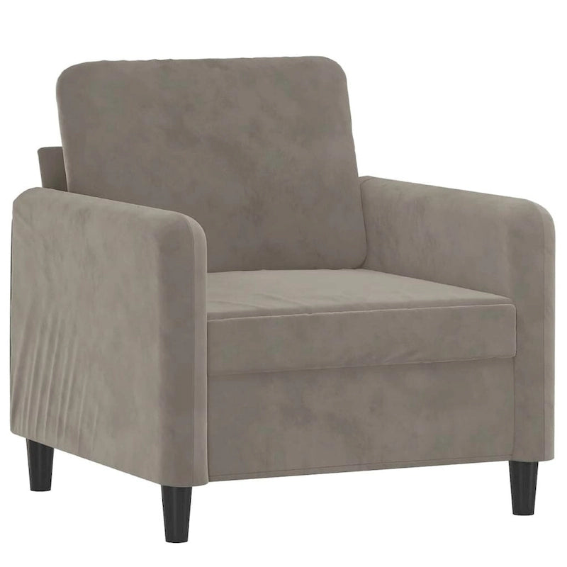 Sillón tapizado de terciopelo con reposabrazos para sala de estar