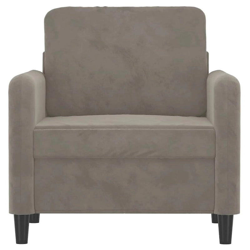 Sillón tapizado de terciopelo con reposabrazos para sala de estar
