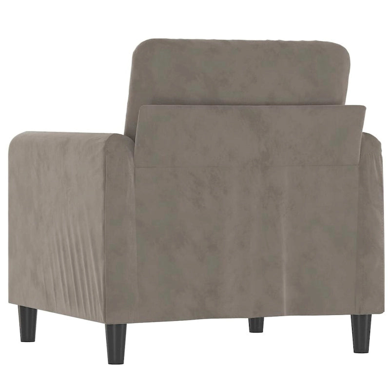 Sillón tapizado de terciopelo con reposabrazos para sala de estar