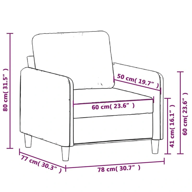 Sillón tapizado de terciopelo con reposabrazos para sala de estar