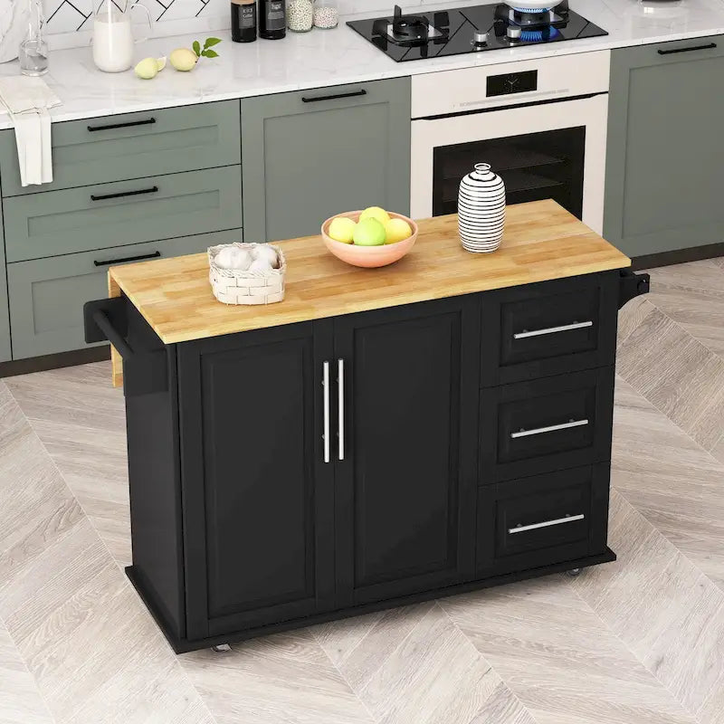 Isla de cocina con armario de 2 puertas y 3 cajones