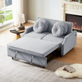 Sofá cama de dos plazas con respaldo ajustable con botones capitoné, 2 puertos USB y 4 almohadas