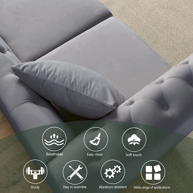 Sala de estar con sofá gris