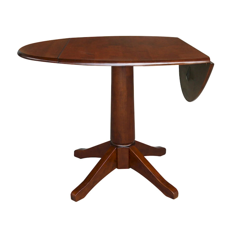 Table à abattants double ronde de 42 - espresso