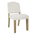 Chaise de salle à manger rembourrée à dossier ouvert - tissu texturé tissé crème (lot de 1)