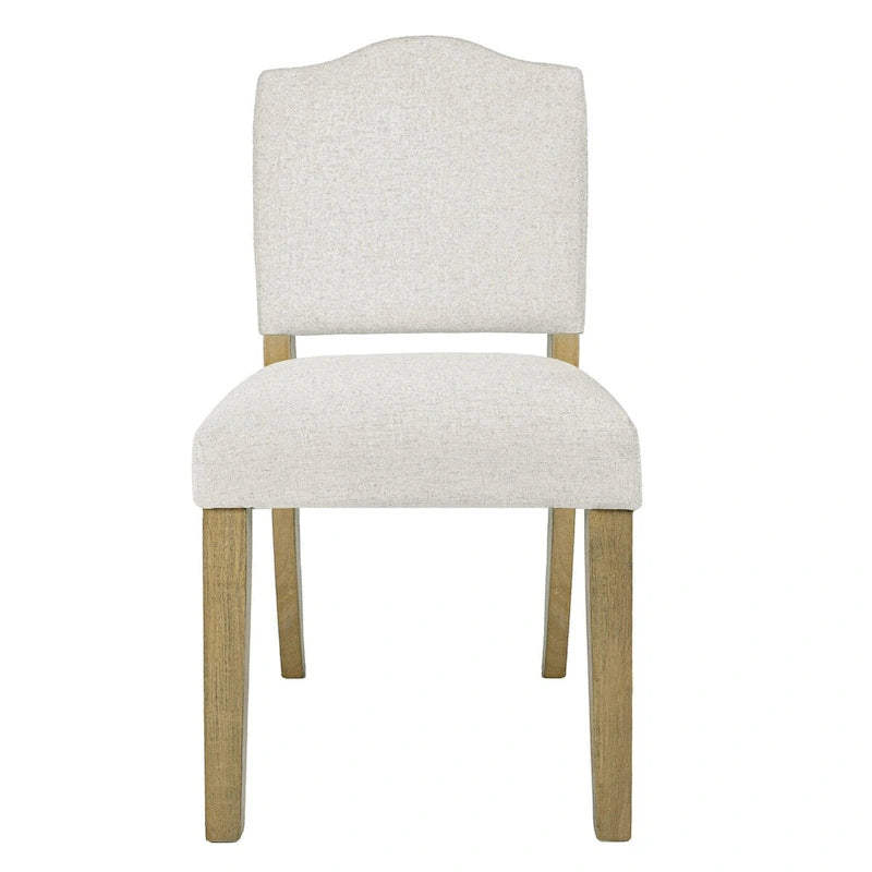 Chaise de salle à manger rembourrée à dossier ouvert - tissu texturé tissé crème (lot de 1)