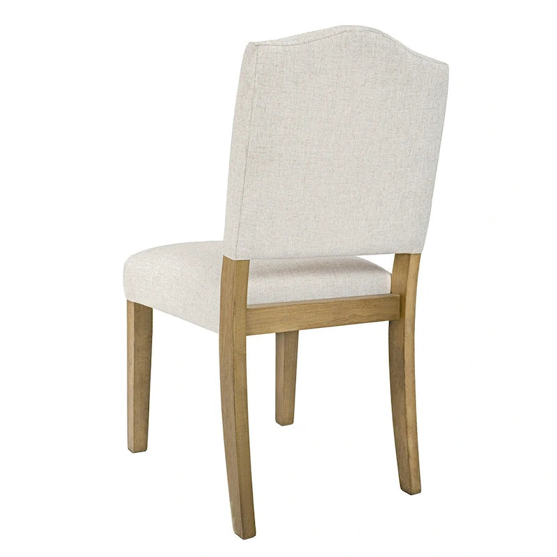 Chaise de salle à manger rembourrée à dossier ouvert - tissu texturé tissé crème (lot de 1)