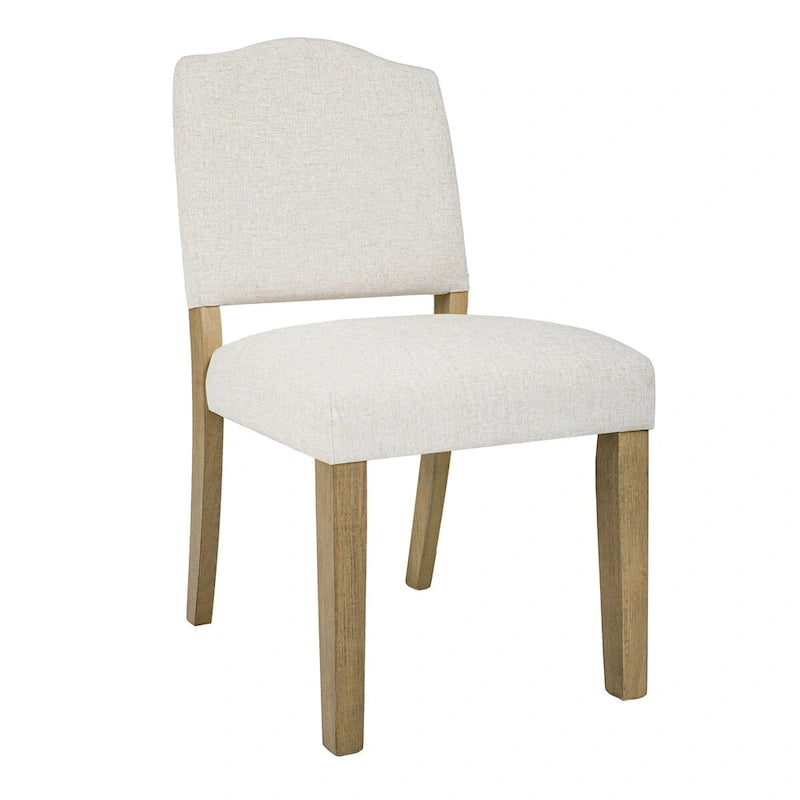 Chaise de salle à manger rembourrée à dossier ouvert - tissu texturé tissé crème (lot de 1)