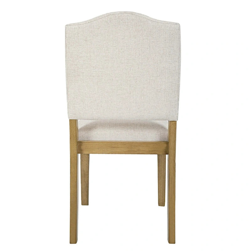 Chaise de salle à manger rembourrée à dossier ouvert - tissu texturé tissé crème (lot de 1)