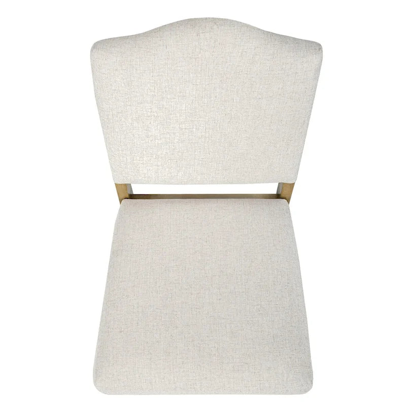 Chaise de salle à manger rembourrée à dossier ouvert - tissu texturé tissé crème (lot de 1)