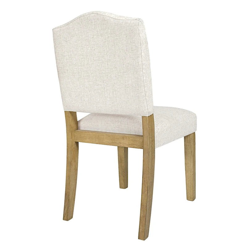 Chaise de salle à manger rembourrée à dossier ouvert - tissu texturé tissé crème (lot de 1)