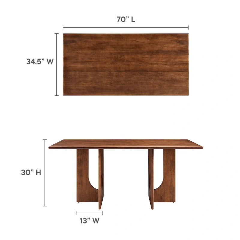 Table de salle à manger rectangulaire en bois de 70