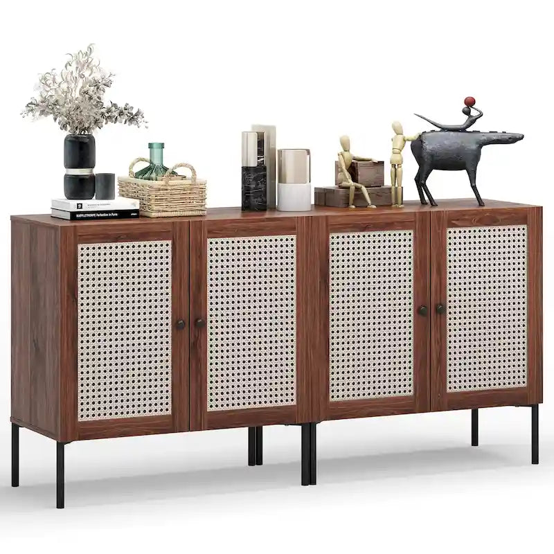 Aparador y mueble para vinos de 2 piezas con estante ajustable