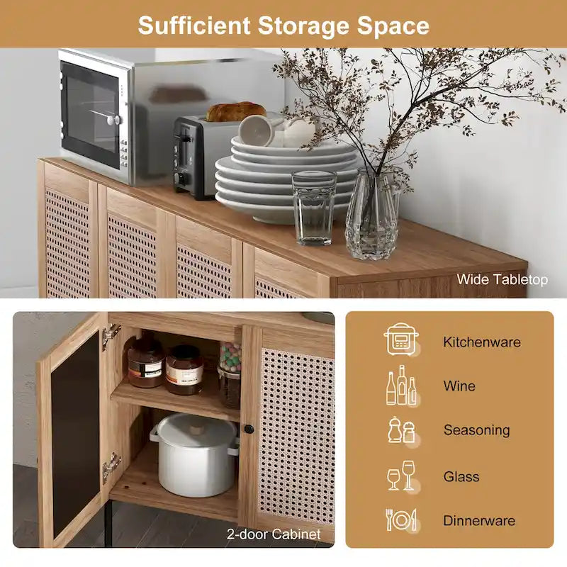 Aparador y mueble para vinos de 2 piezas con estante ajustable