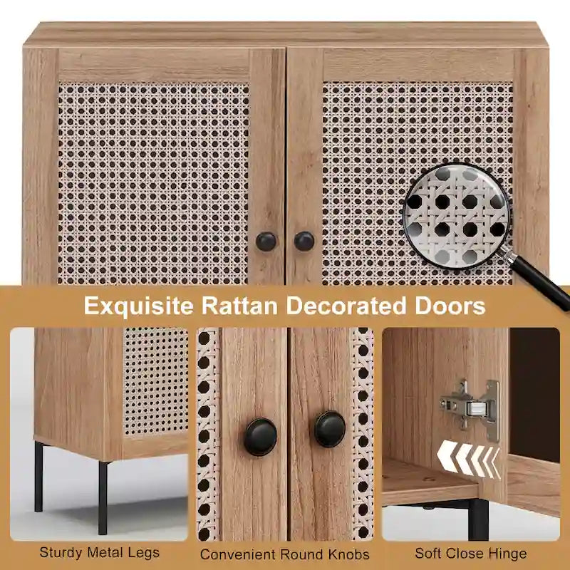 Aparador y mueble para vinos de 2 piezas con estante ajustable