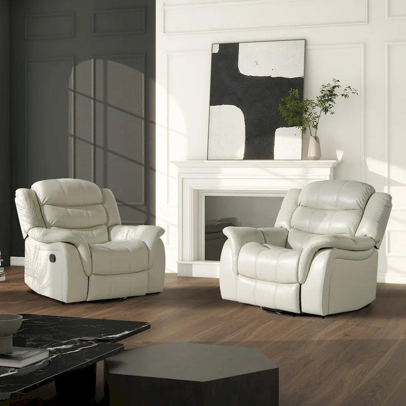Fauteuil inclinable pivotant à bascule manuel en similicuir de 41.5