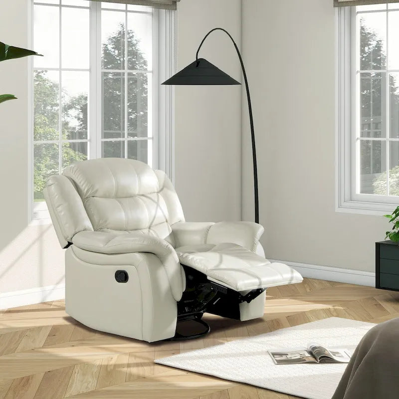 Fauteuil inclinable pivotant à bascule manuel en similicuir de 41.5
