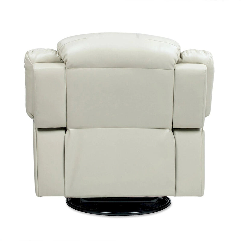 Fauteuil inclinable pivotant à bascule manuel en similicuir de 41.5