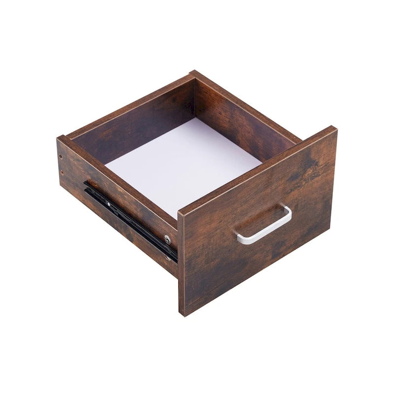 Bureau d’ordinateur en bois massif, table de bureau avec roulettes pour ordinateur, étagères de rangement et classeur, deux tiroirs, support pour unité centrale, une étagère