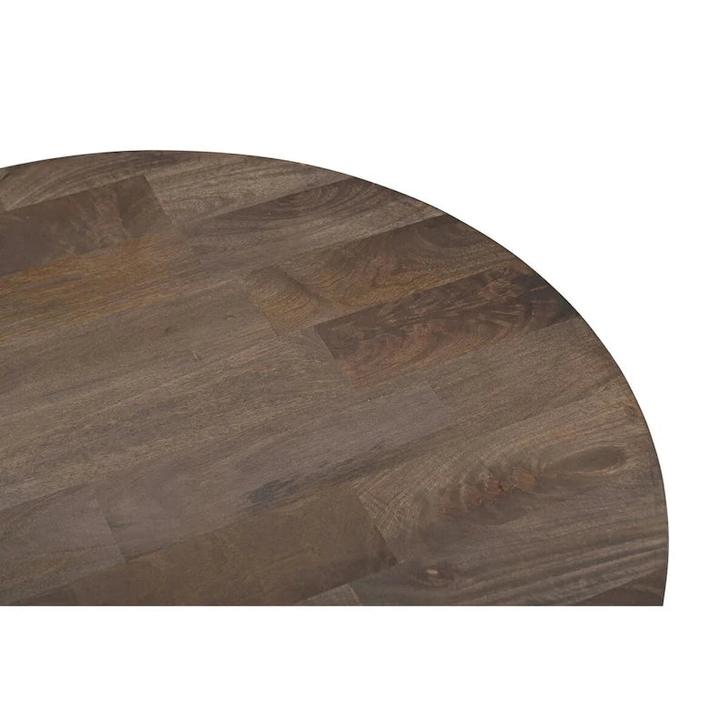 Mesa de centro redonda de madera maciza